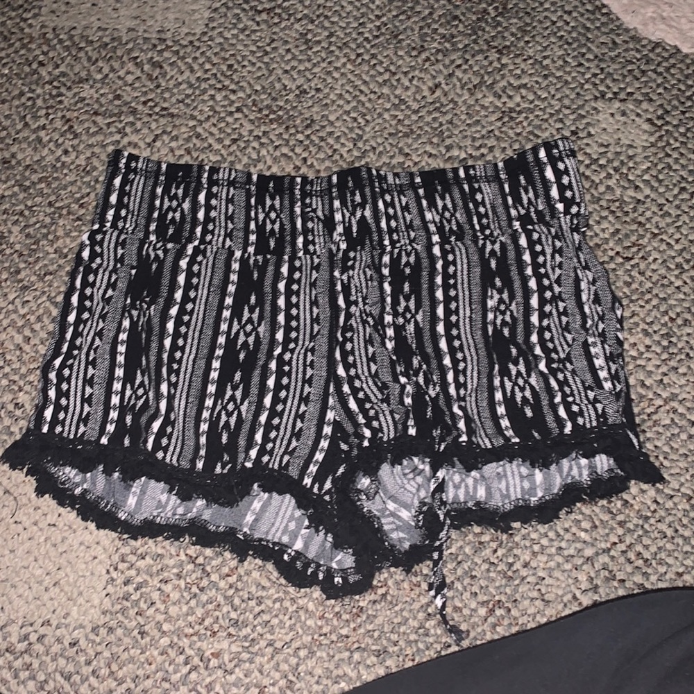 Black and White Patterned Shorts